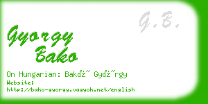 gyorgy bako business card