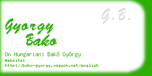 gyorgy bako business card